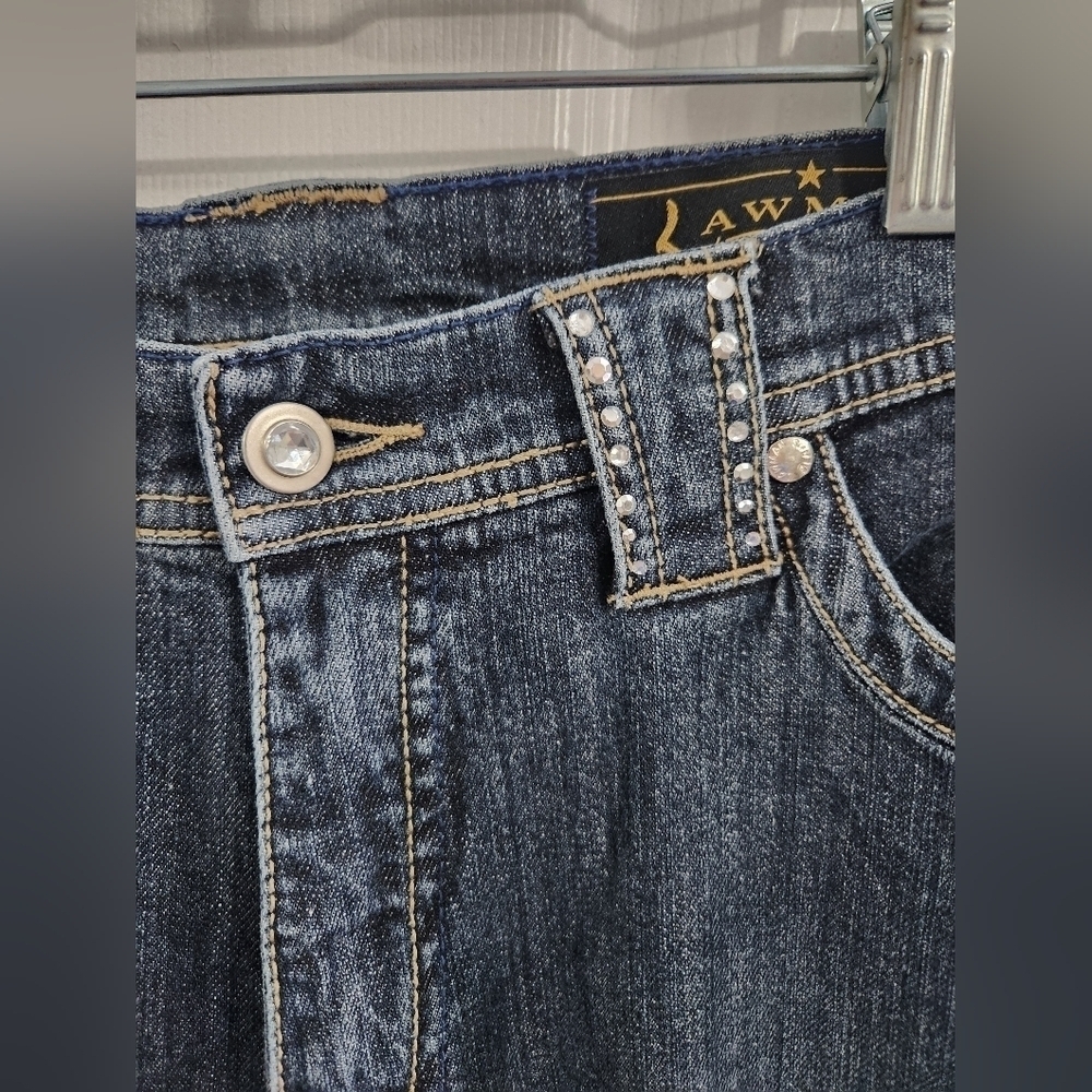Lawman western bootcut women jeans bling cowgirl denim rodeo Nashville size 9 - Picture 6 of 11